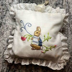 Embroidered Peter Rabbit Music Box Crib Pillow